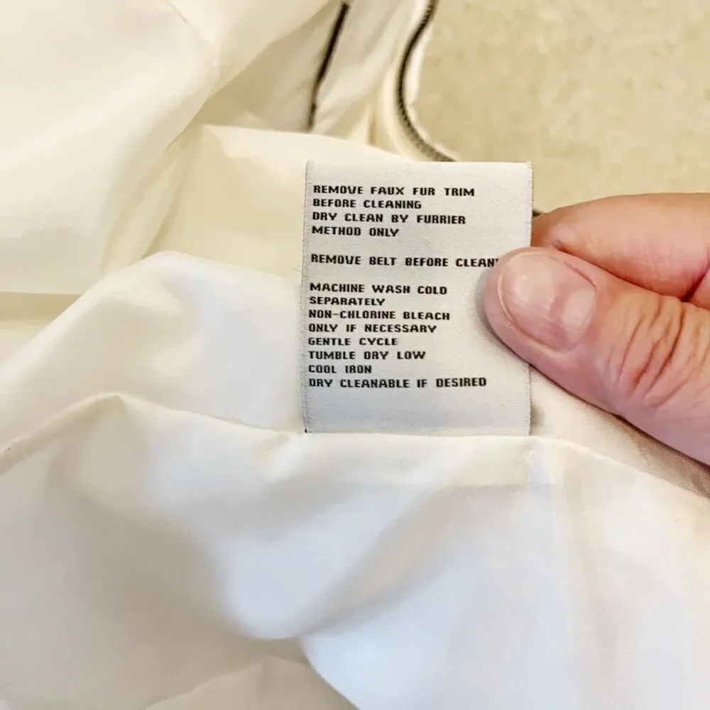 Bar III Quilted Puffer Faux Fur Hooded Belted Lined Pocket Parka Coat - Picture 15 of 16